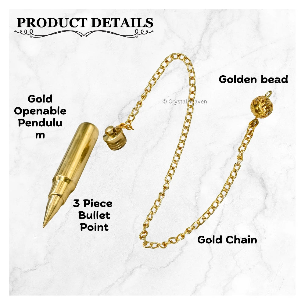 Metal Brass Pendulum - Gold 3 Piece Bullet Point (MP53)