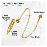 Metal Brass Pendulum - Gold 3 Piece Bullet Point (MP53)