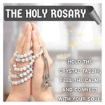 Rainbow Moonstone Crystal Tasbih (Silver)