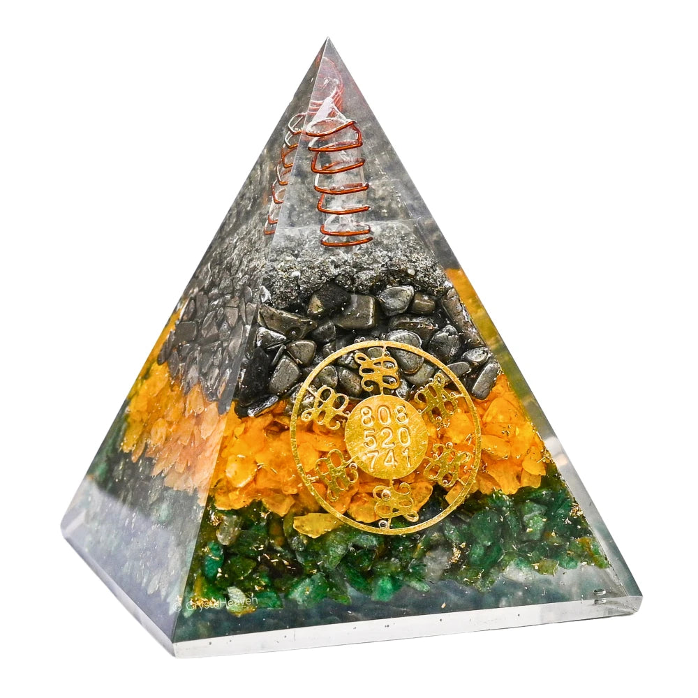 Money Magnet Pyramid with Zibu Symbol - Vastu Pyramid for Pooja