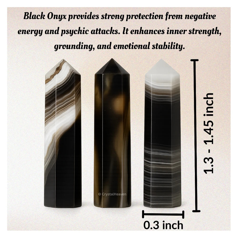 Black Onyx Pencil Points (Set of 10)