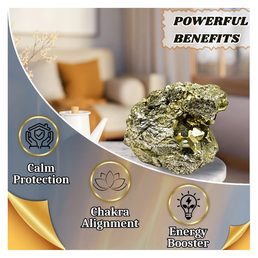 Large Pyrite Cluster – Natural Raw Crystal for Wealth & Feng Shui Decor (3 - 4 kg)