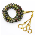 Dragon Bloodstone Crystal Tasbih (Gold)