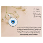White Evil Eye Pendant Necklace - Round (Silver)