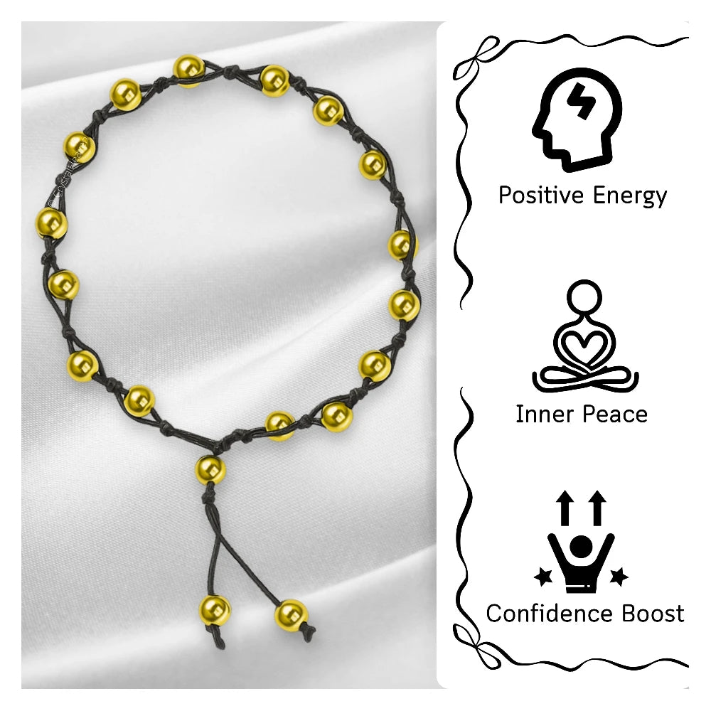 Golden Hematite Anklet (Hand Knotted)