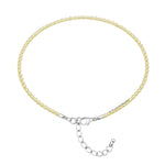 Lemon Quartz Anklet - 2mm Faceted Beads (Silver)