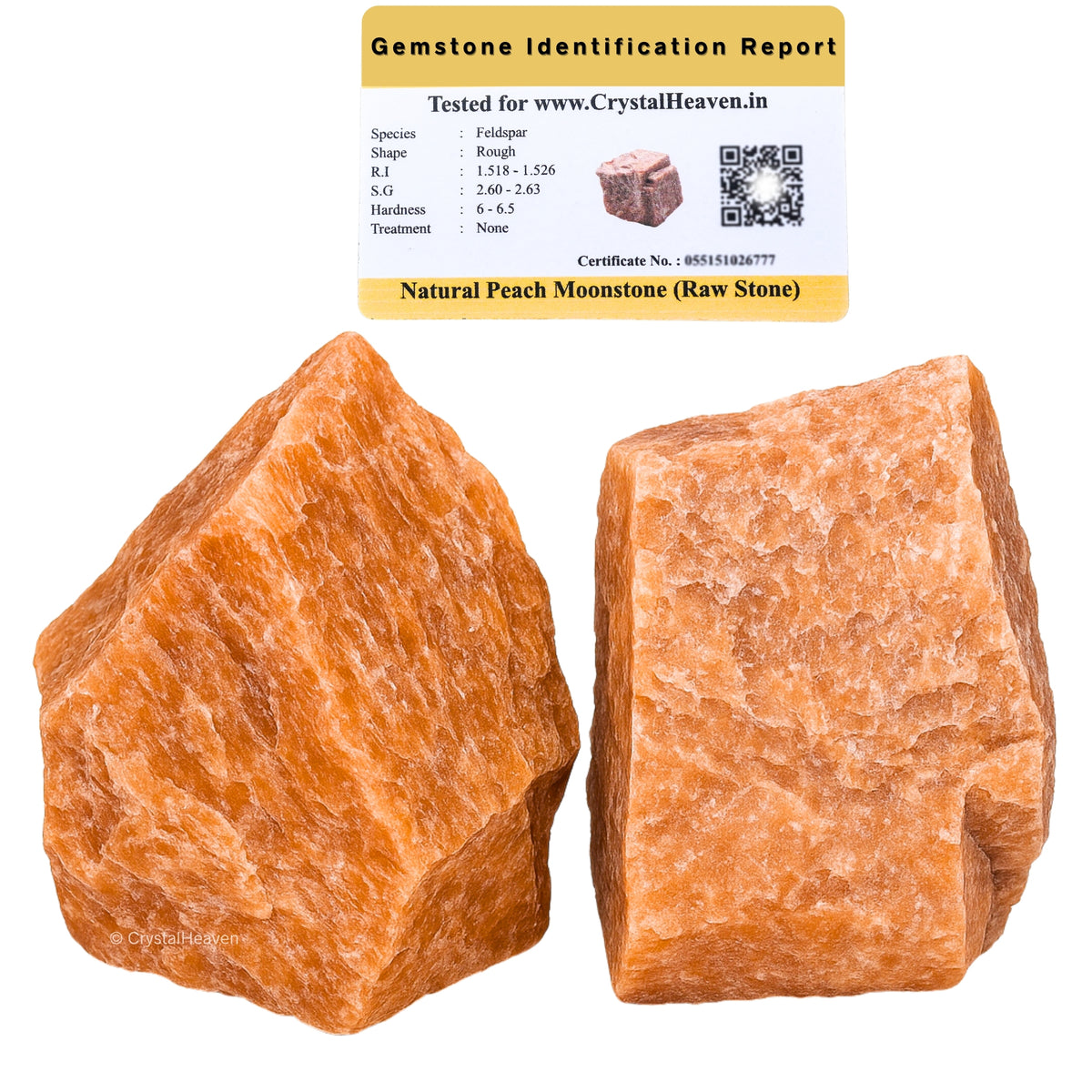 Raw Peach Moonstone Crystals (5 Pieces)