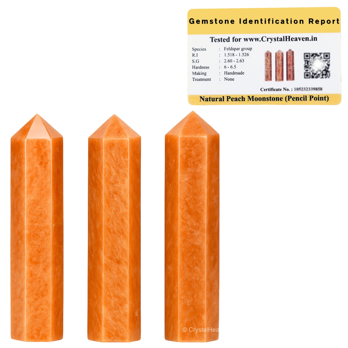 Peach Moonstone Pencil Points (Set of 50)