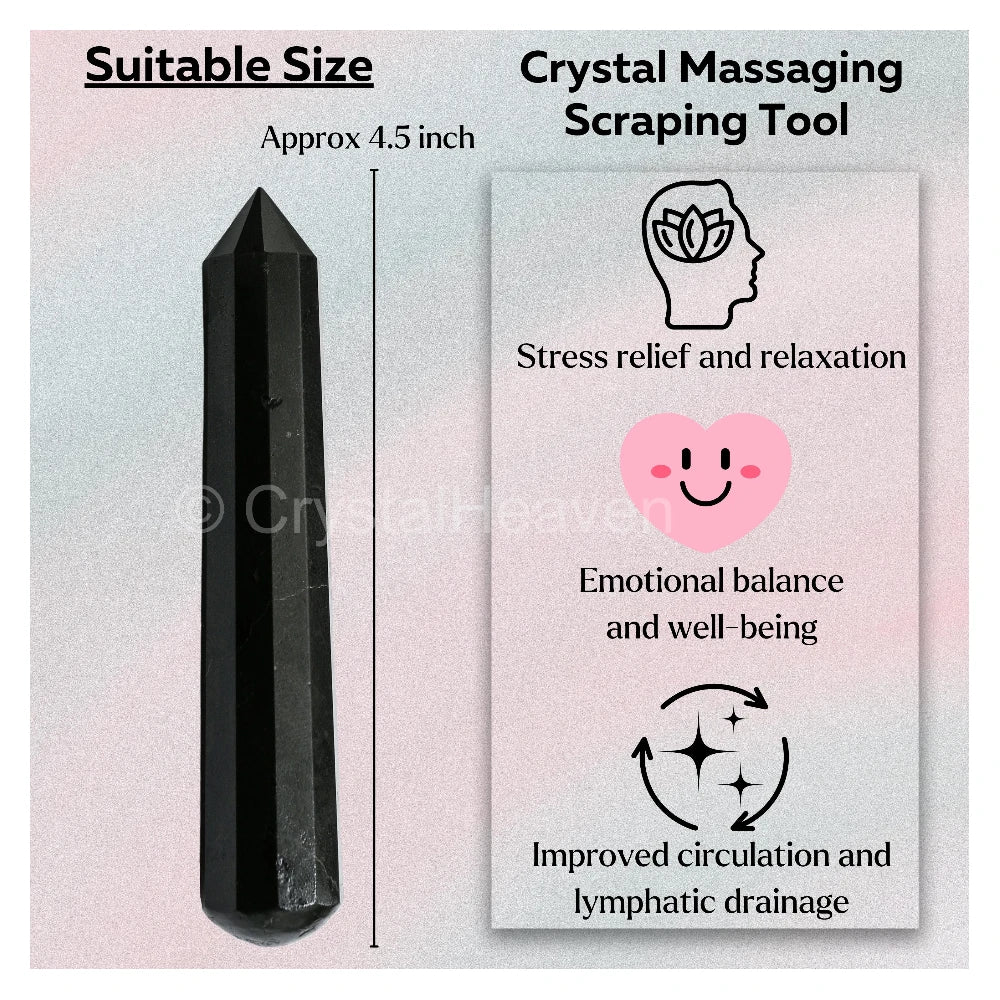 Black Tourmaline Wand (Faceted)