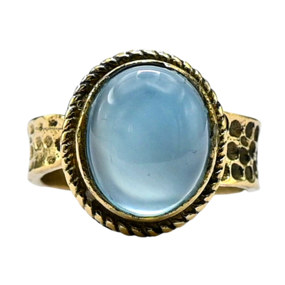 Blue Chalcedony Ring (Gold/Oval)