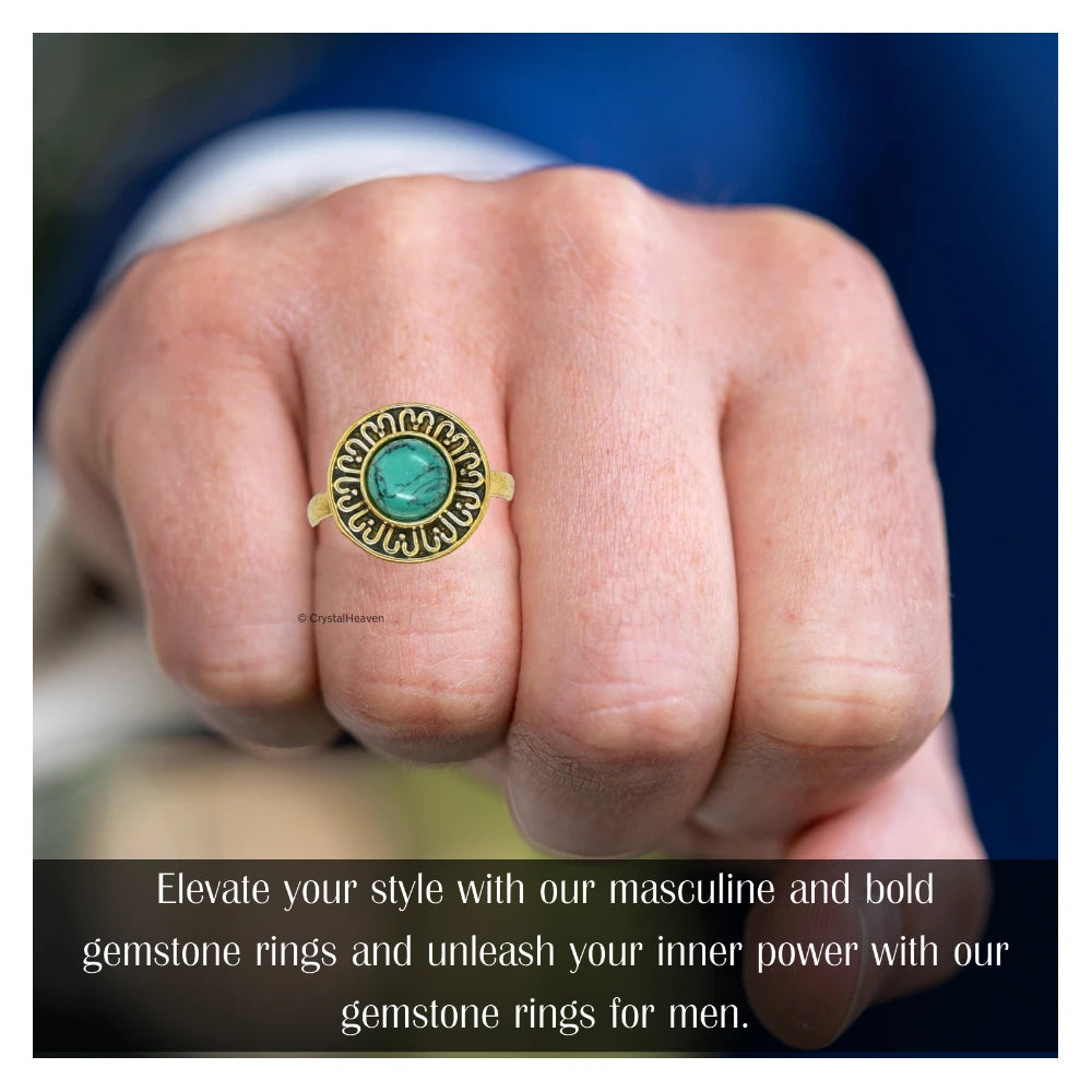 Turquoise Ring (Gold/Round)