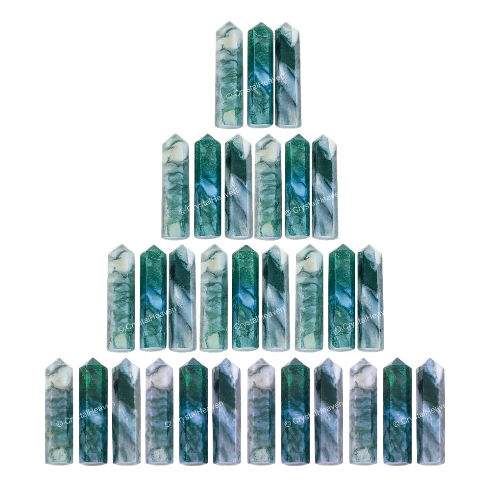 Moss Agate Pencil Points (Set of 3)