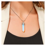 Opalite Necklace - Pencil Point (Silver)