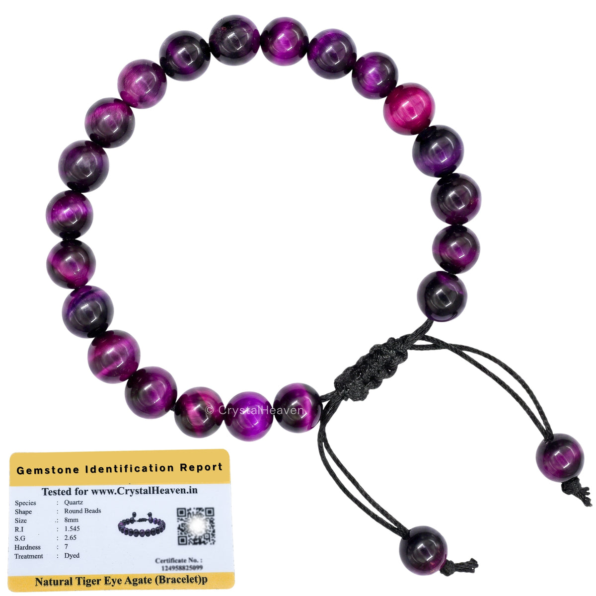 Purple Tiger Eye Bracelet (Adjustable)
