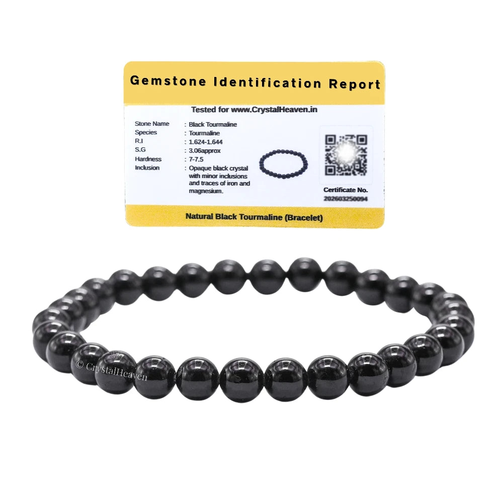 Black Tourmaline Healing Crystal Bracelets - 6mm Beads
