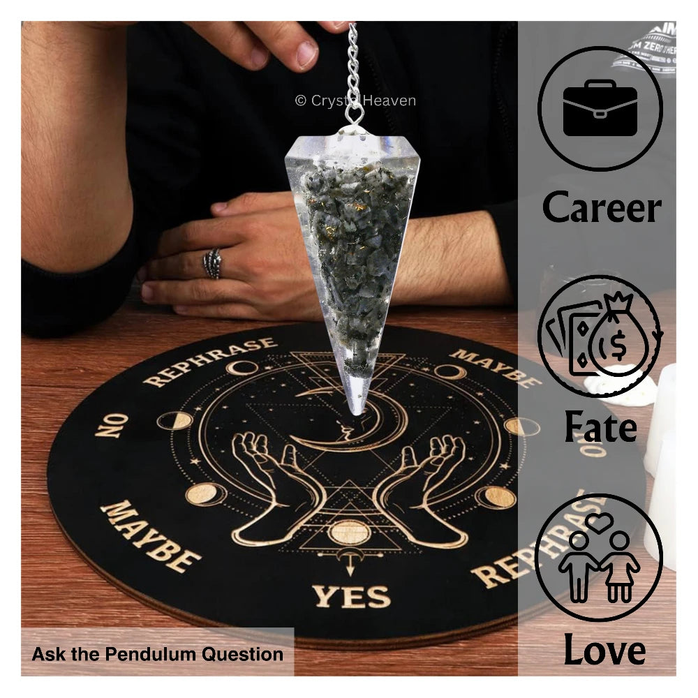 Larvikite Crystal Orgone Pendulum