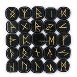 Black Tourmaline Rune Stones Set (Premium)