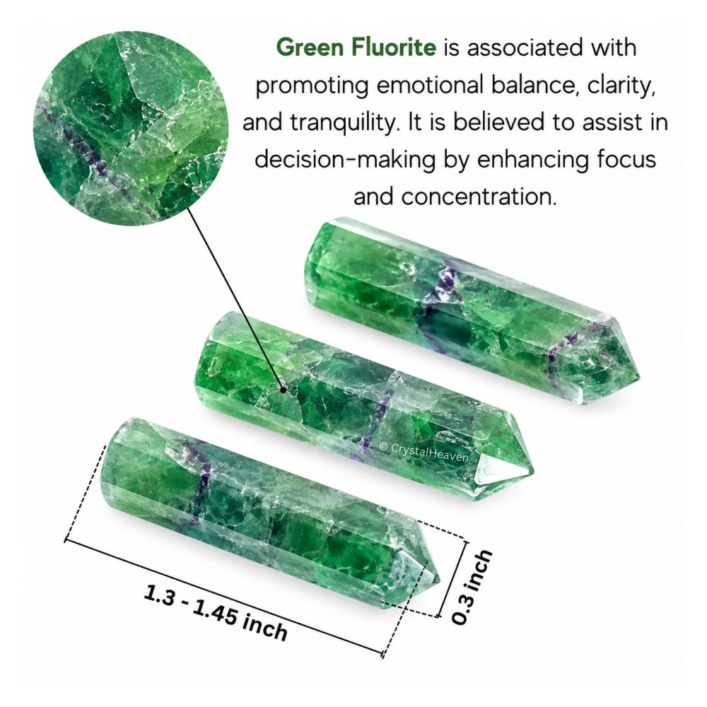 Green Fluorite Pencil Points (Set of 10)