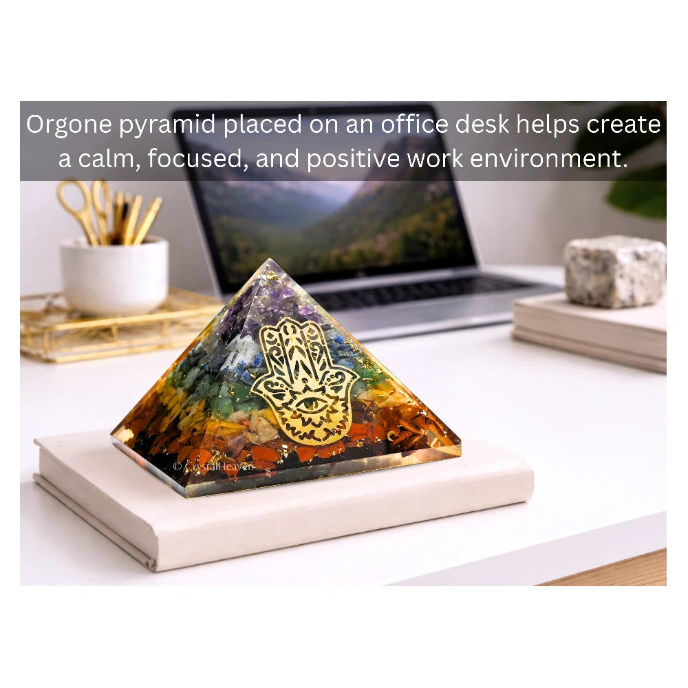 7 Chakra Orgone Pyramid (Hamsa)