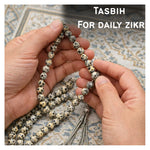 Dalmatian Jasper Crystal Tasbih (Silver)