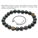 Black Banded Agate Hakik Bracelet (Elastic)