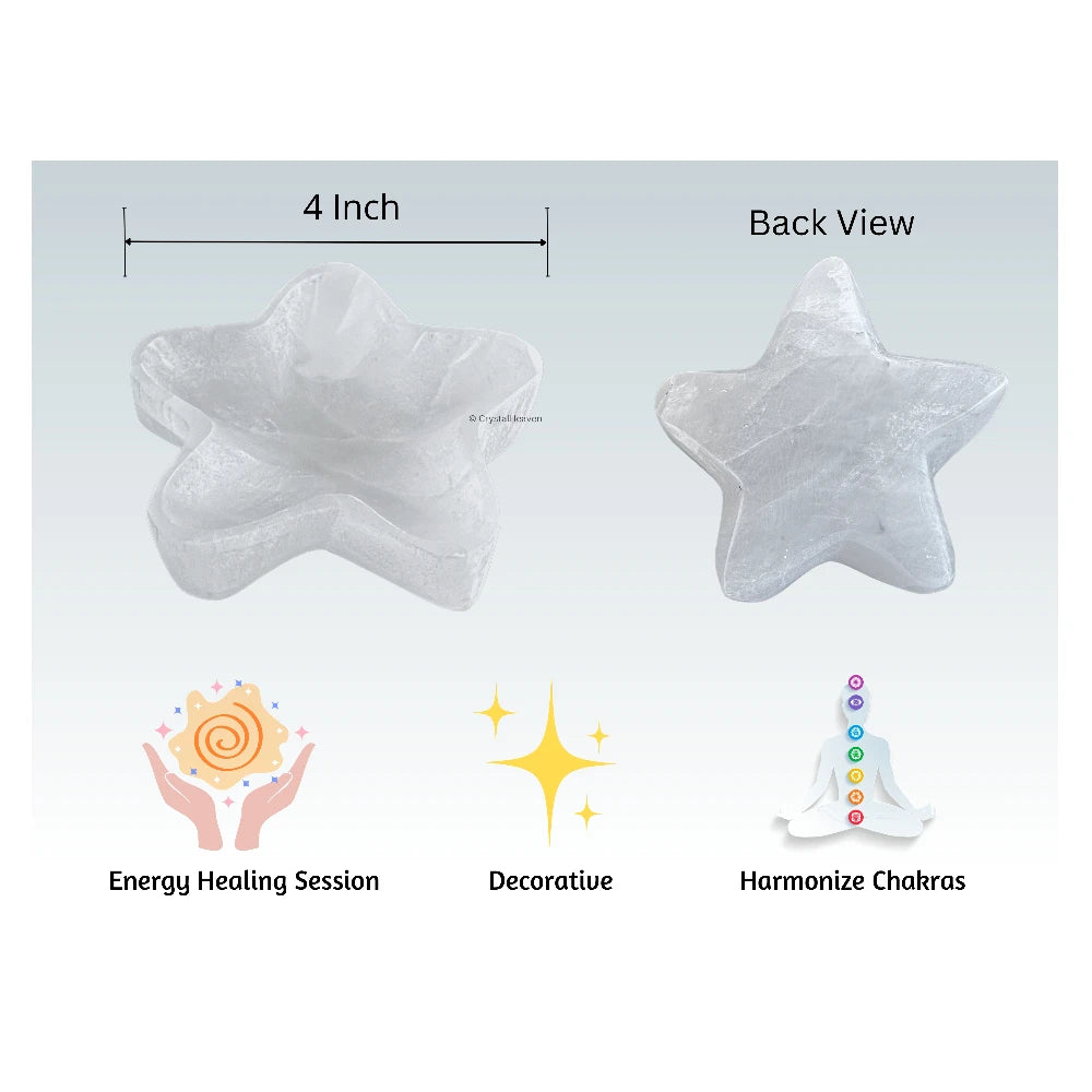 Selenite Crystal Charging Bowl - Star