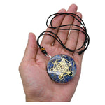 Lapis Lazuli Crystal Orgone Pendant - Metatron Cube