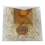 Clear Quartz Crystal Orgone Pyramid - Coil