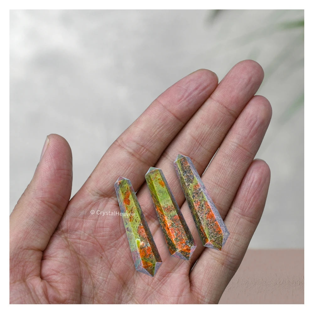 Unakite Pencil Points (Double Terminated) (Set of 50)