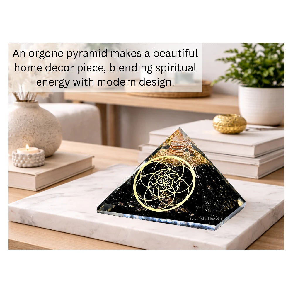 Shungite Orgone Pyramid (Seed Of Life)