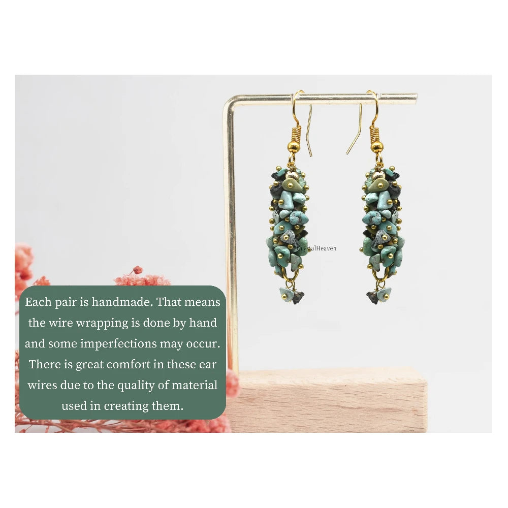 Larimar Crystal Earring (Gold)