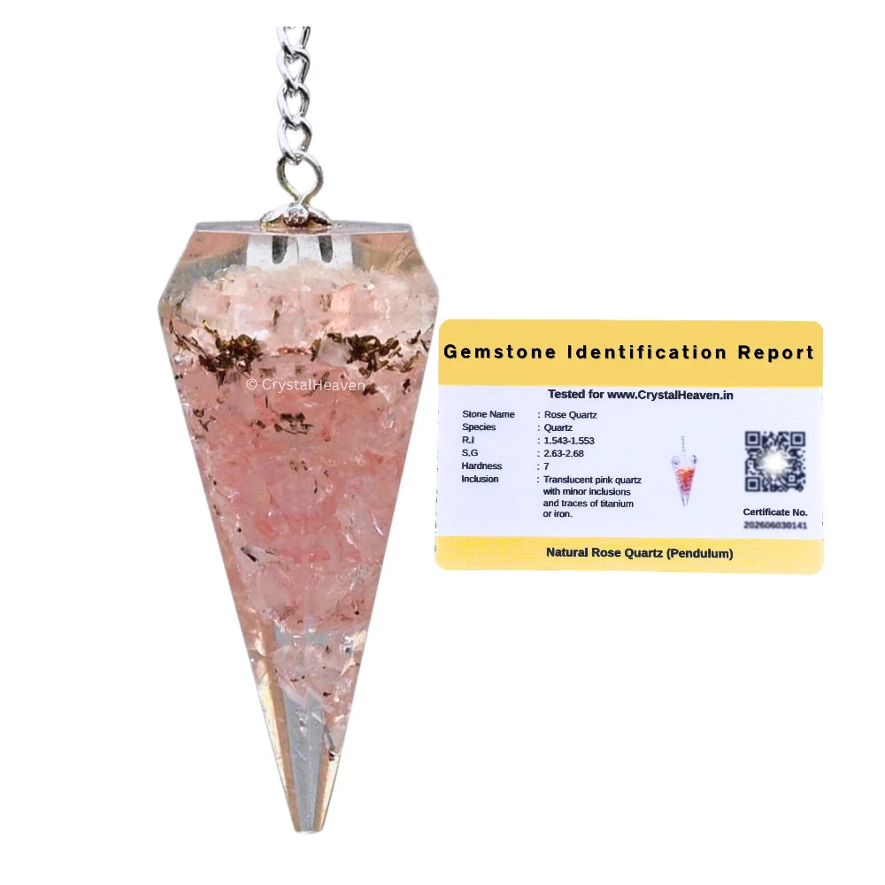 Rose Quartz Crystal Orgone Pendulum
