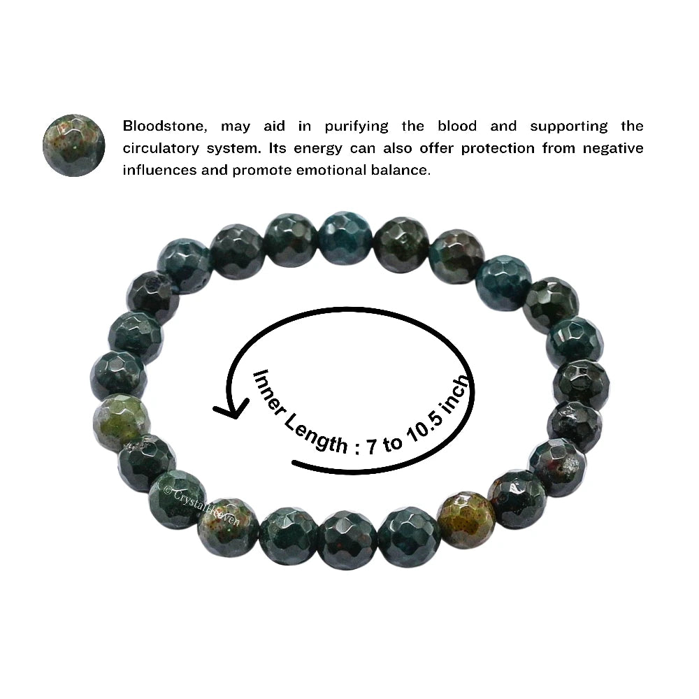 Bloodstone Bracelet (Faceted-Stretchable)