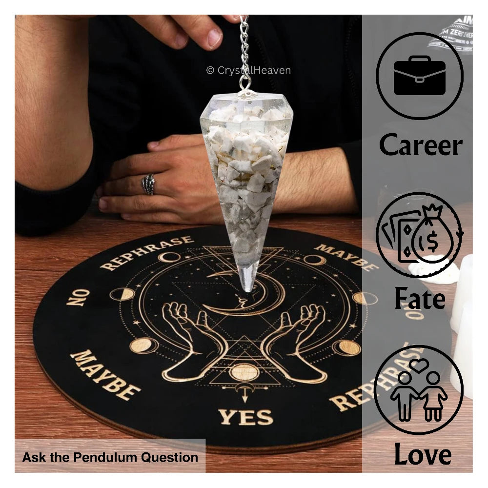 Howlite Crystal Orgone Pendulum