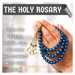 Blue Hematite Crystal Tasbih (Gold)