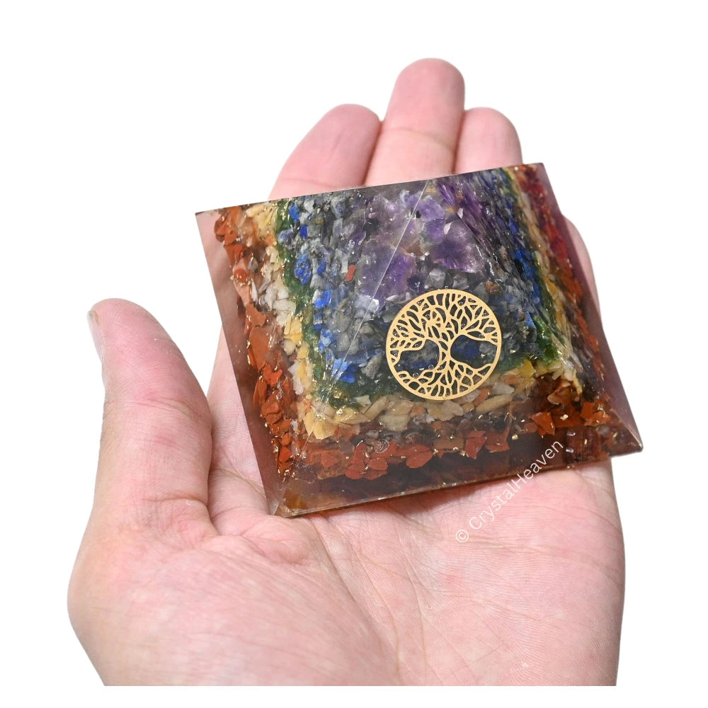 7 Chakra Orgone Pyramid (Small Tree Of Life)