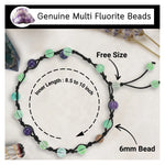 Multi Fluorite  Anklet (Hand Knotted)