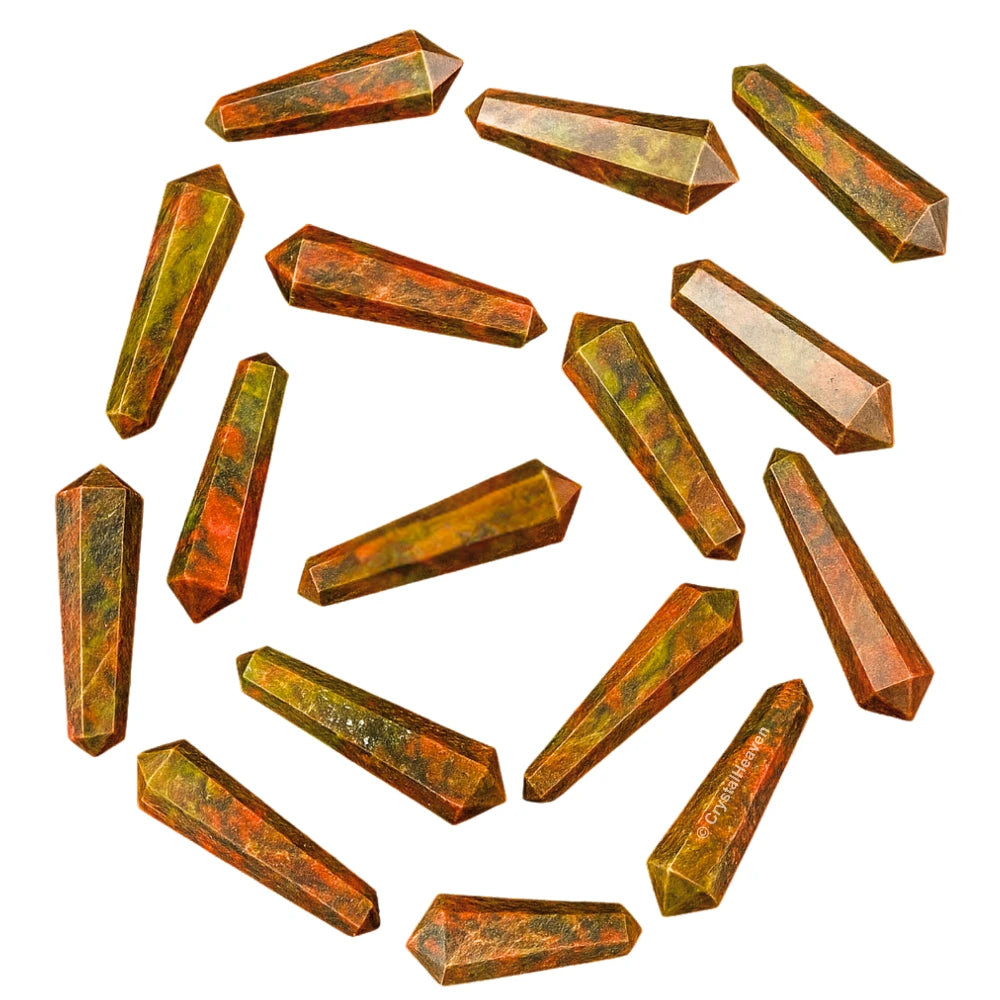 Unakite Pencil Points (Double Terminated) (Set of 50)