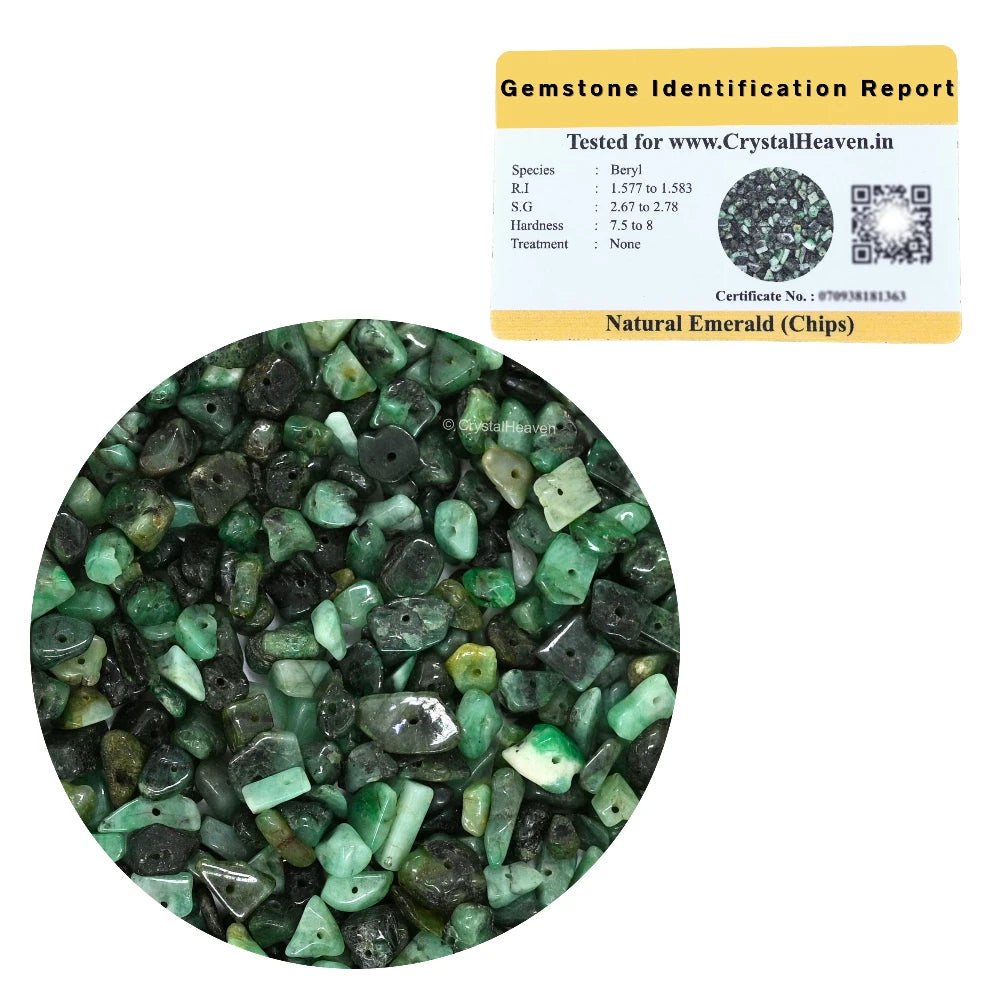 Emerald Chips - Pre Drilled