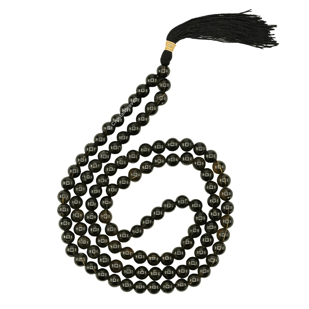 Smoky Quartz Japa Mala (Without Knot)