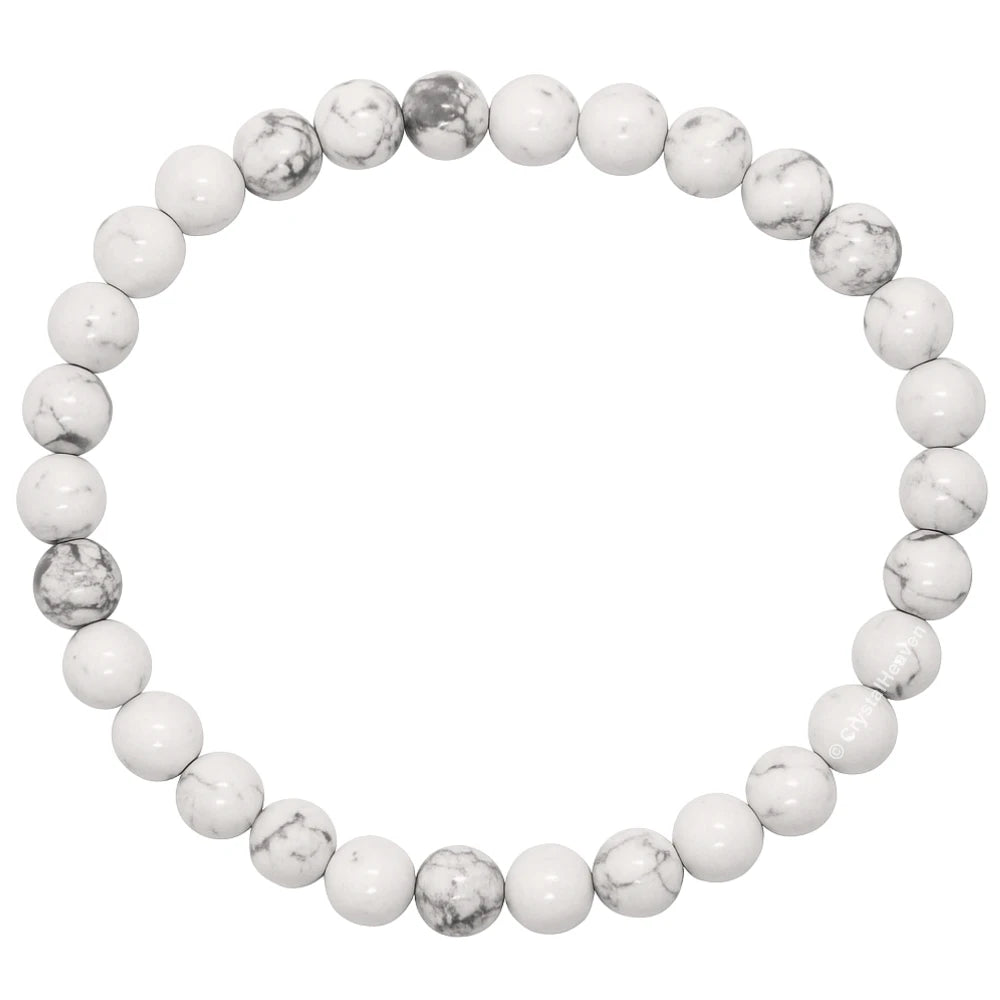 Howlite Healing Crystal Bracelets - 6mm Beads
