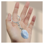 Blue Calcite Crystal Keychain (Raw)