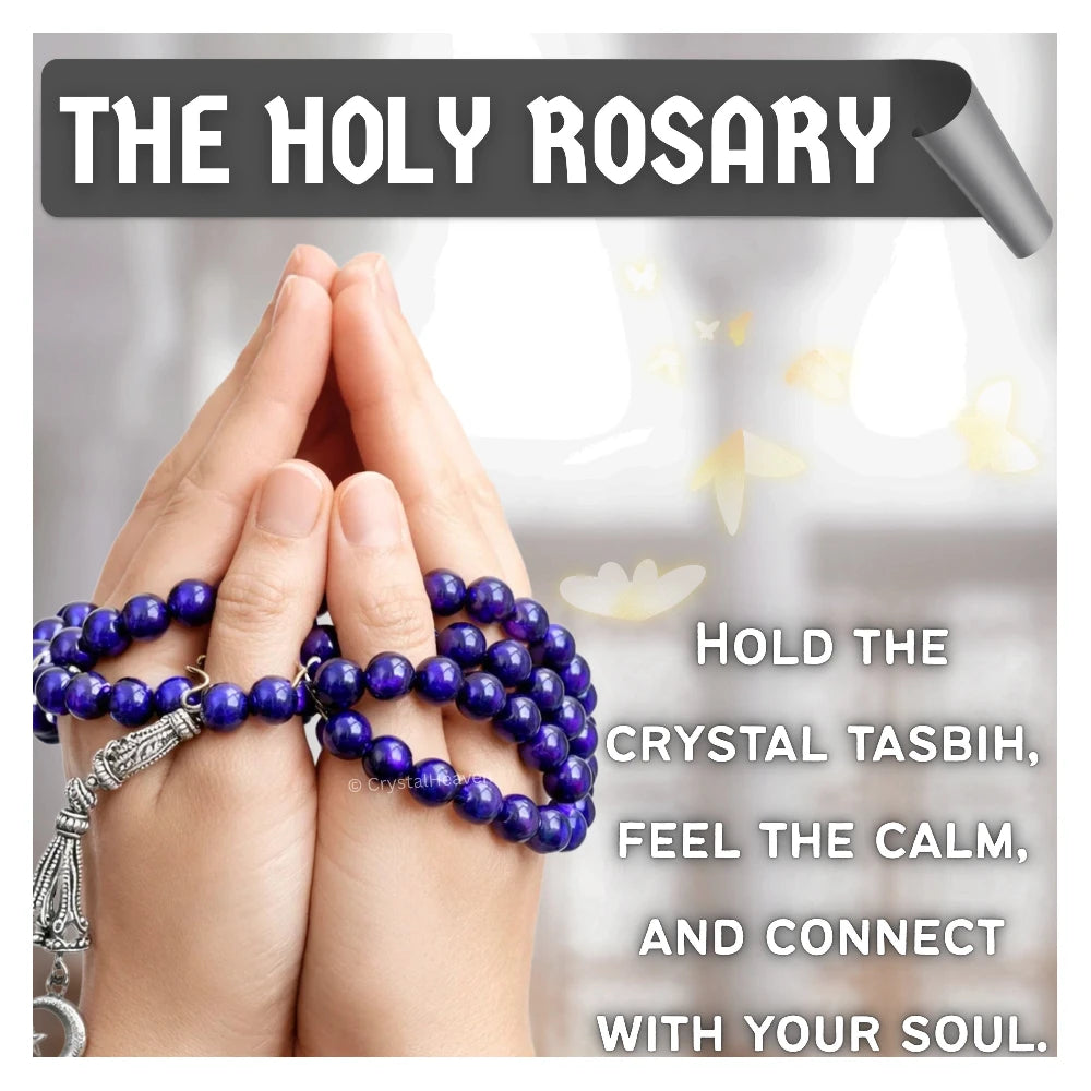 Purple Tiger Eye Crystal Tasbih (Silver)