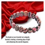 Rhodonite Faceted Beads Bracelet - Oval Stone