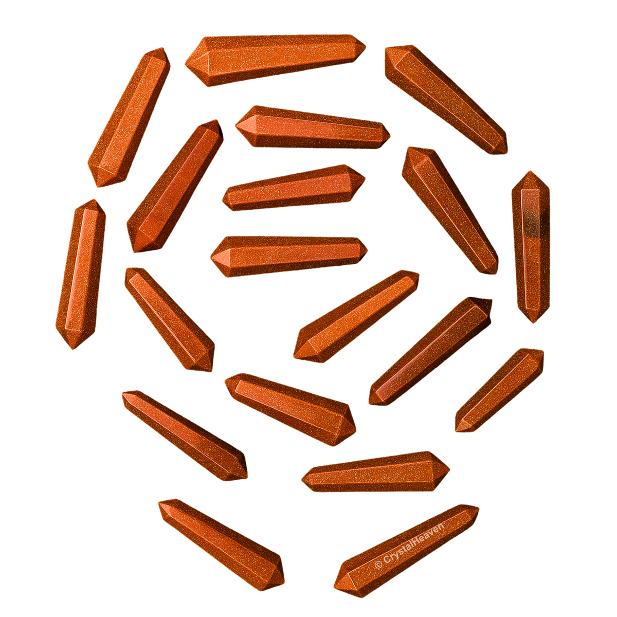 Red Goldstone Pencil Points (Double Terminated) (Set of 50)