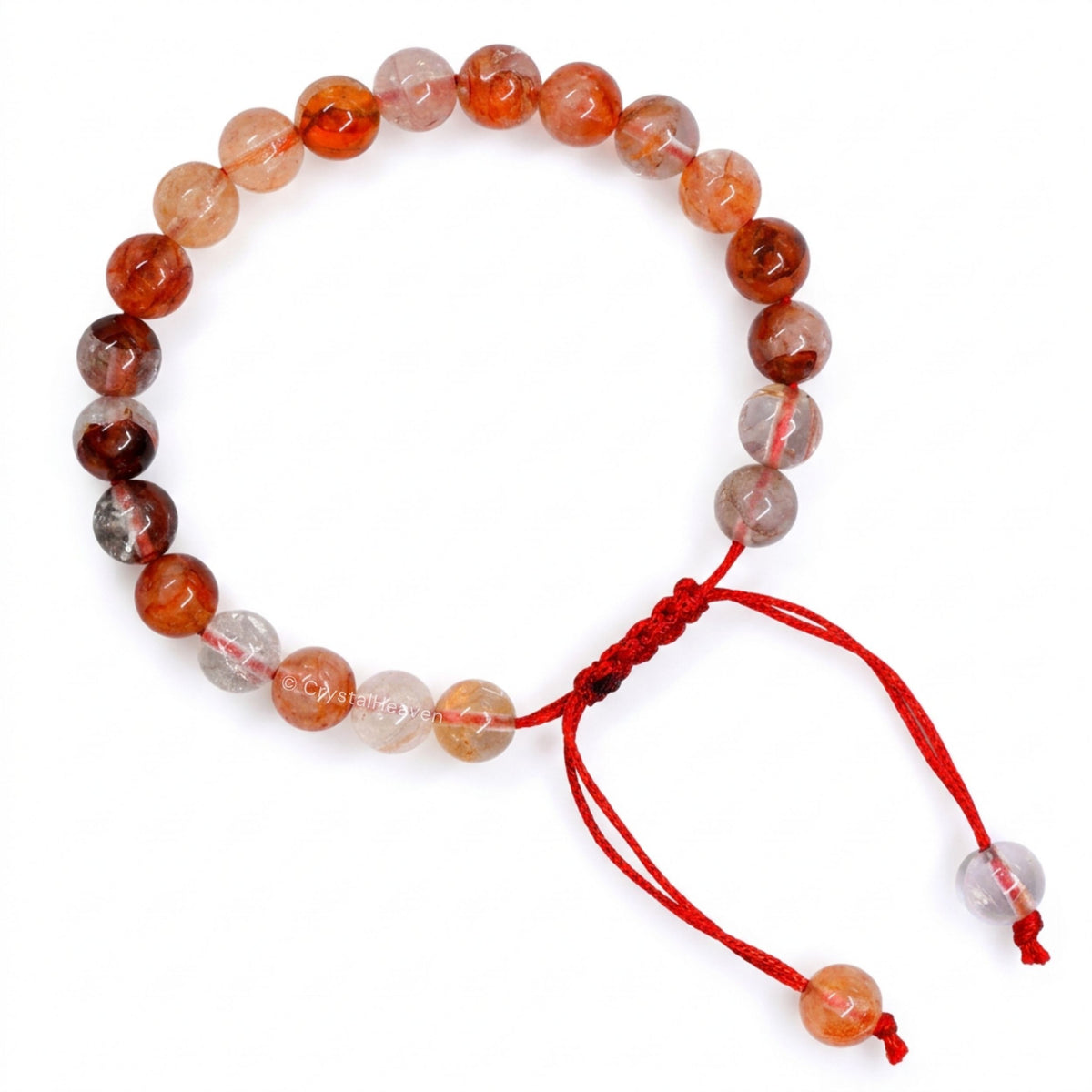Red Hematoid Quartz Bracelet (Adjustable)