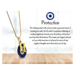 Evil Eye Pendant Necklace with H Initial