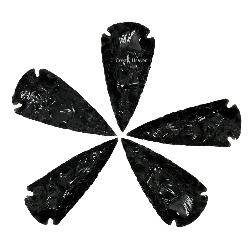 Black Obsidian Arrowhead - 1" to 1.5" (5 Pieces)