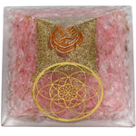 Rose Quartz Orgone Pyramid (Seed Of Life)
