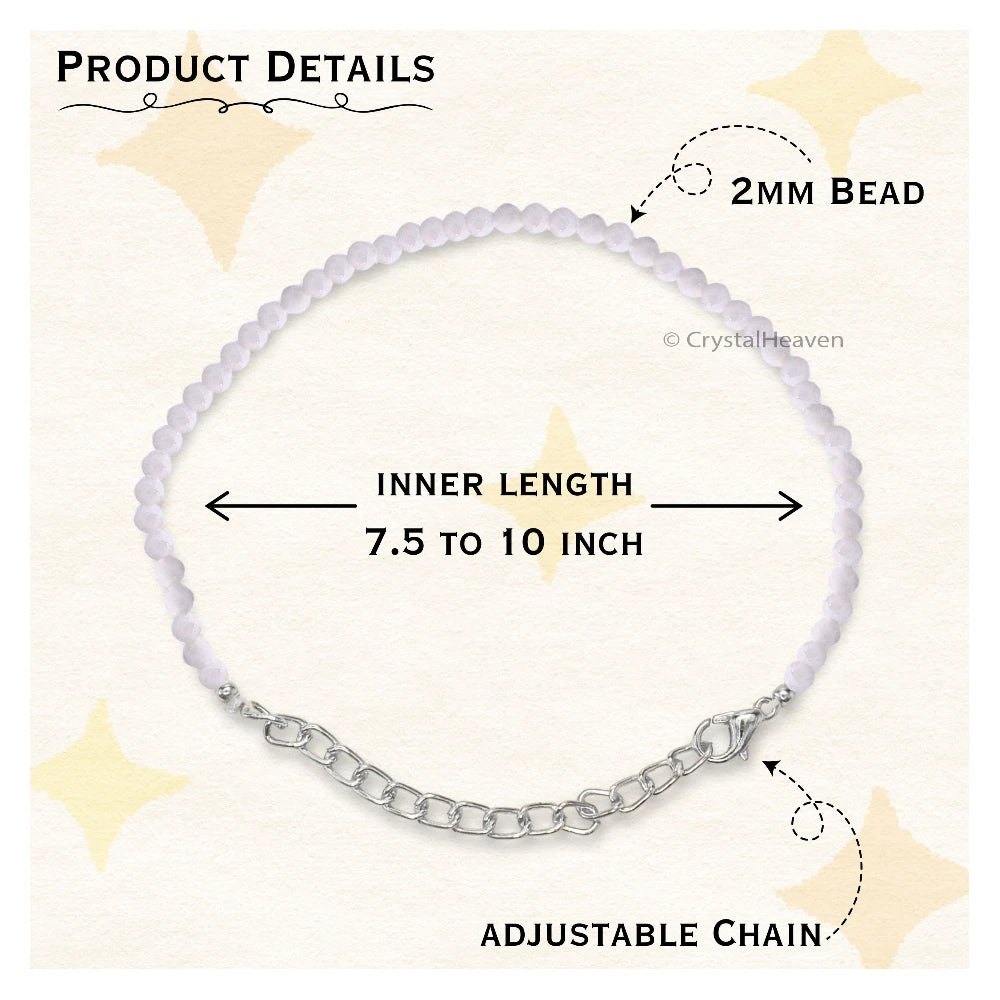 Rainbow Moonstone Bracelets - 2mm Faceted Beads (Silver)